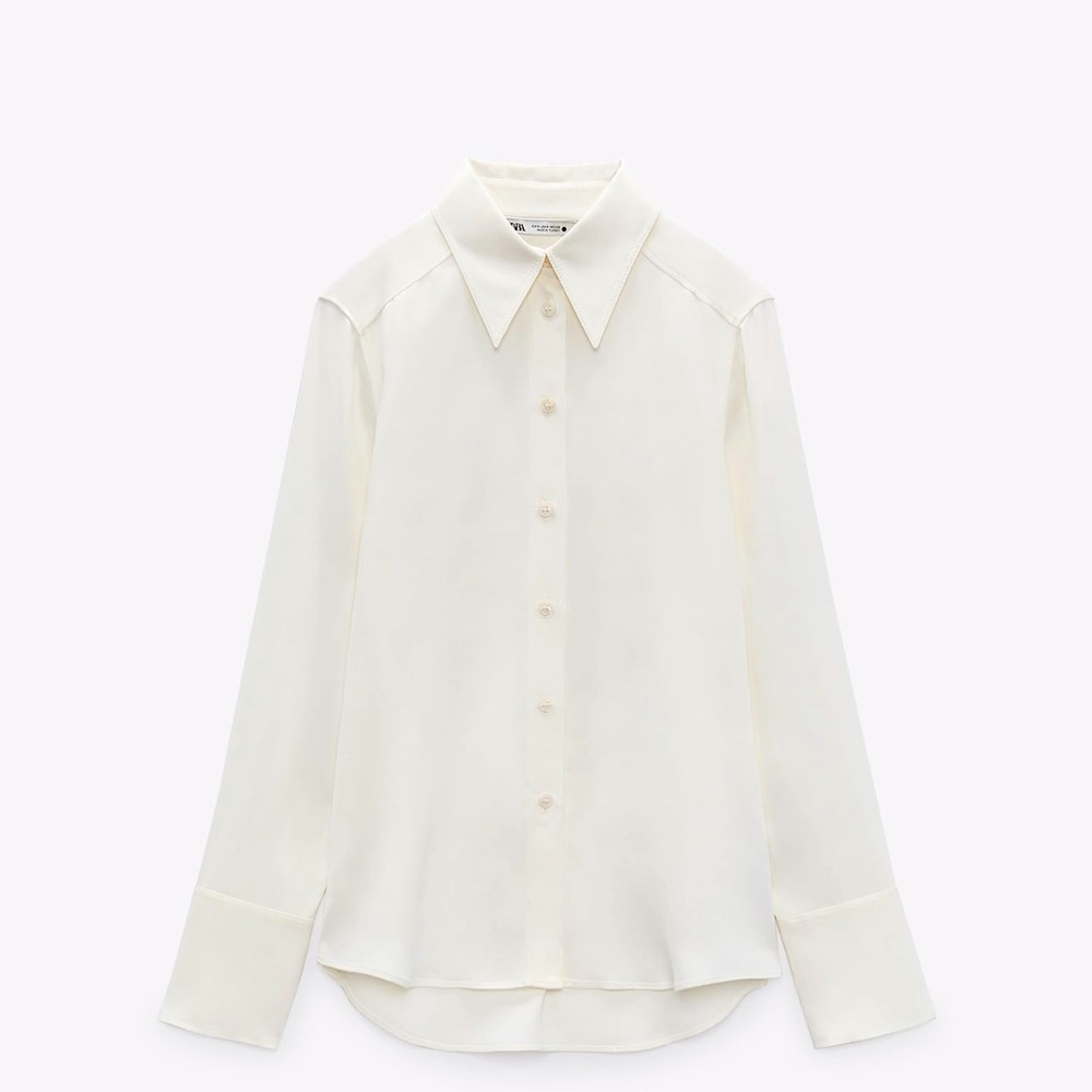 Zara Cream Satin Blouse